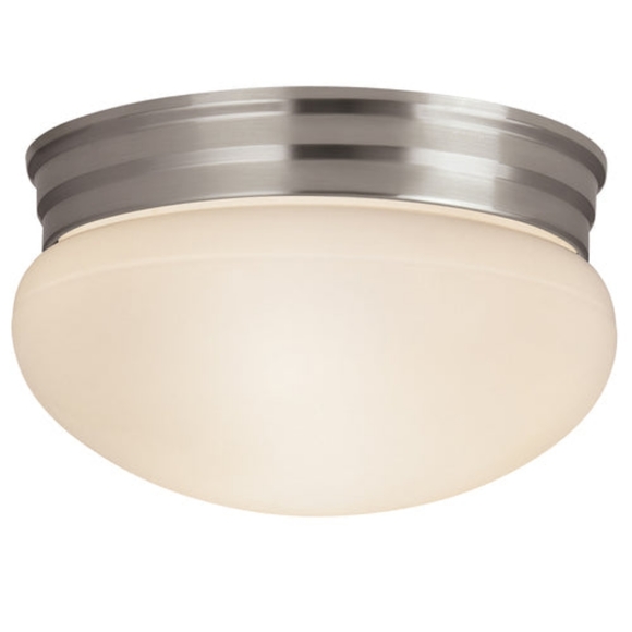 Project Source 9.25-in Brushed Nickel Traditional Flush Mount Light - Picture 1 of 5
